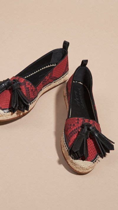 Tasselled Python Print Cotton And Leather Espadrilles In Mineral 